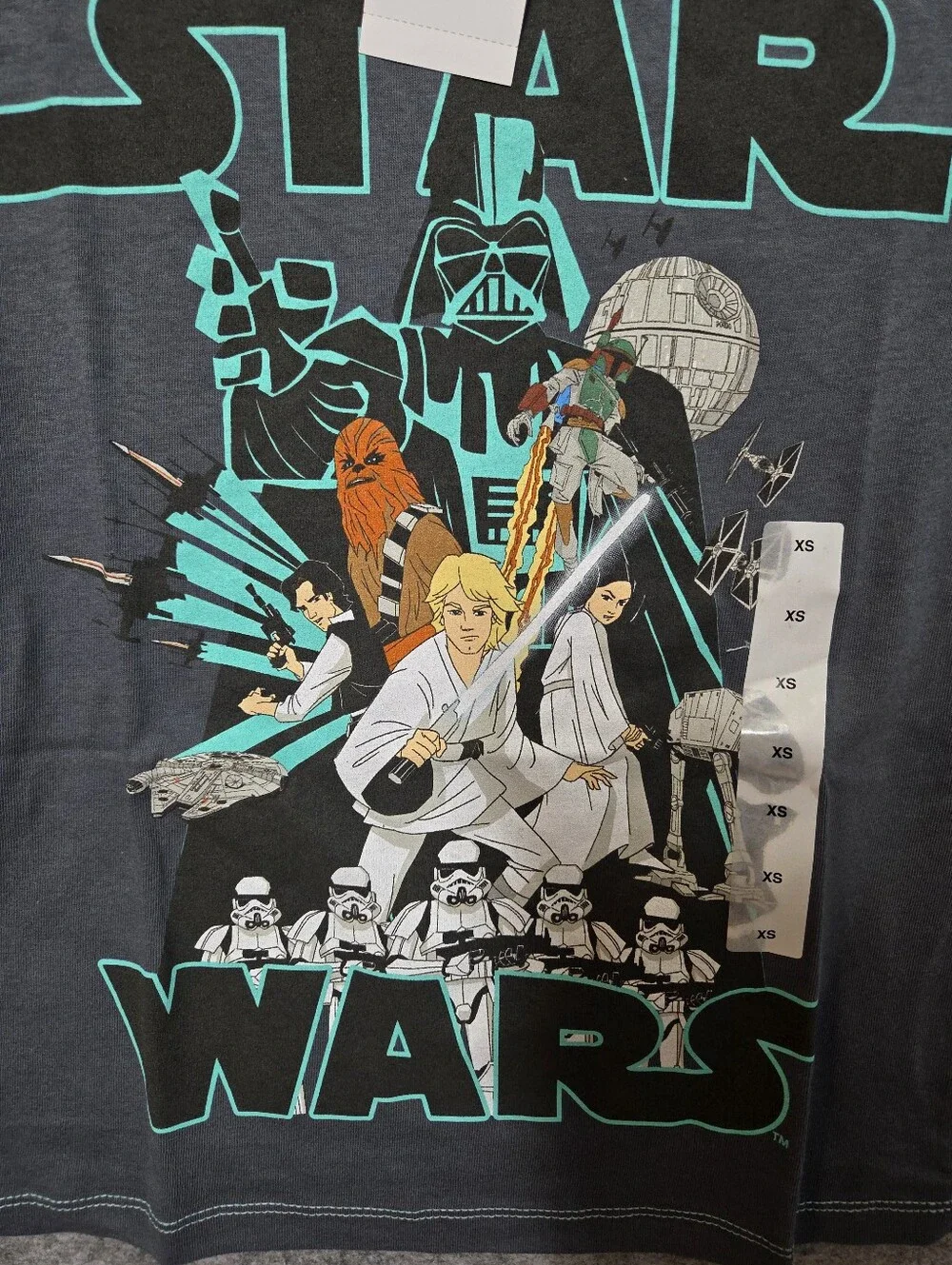 Kids Star Wars Graphic Tee XS Dark Gray NWT